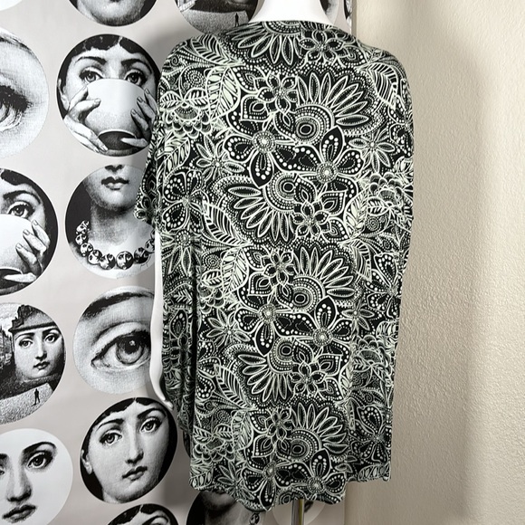 Bryn Walker Green & Black Relaxed Fit Tunic Top, Sz S, USA Made! New With Tags - Picture 5 of 11